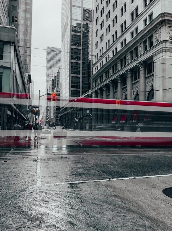 Streetcar long exposure in Toronto