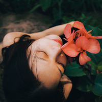 Girl and Flower