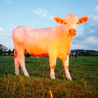 red glowing cow