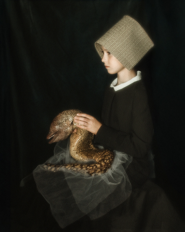 The girl with the moray eel