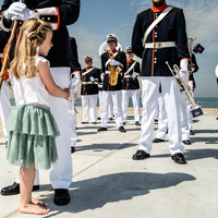 Girl with music band